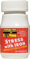 Nature's Blend Stress Advanced Formula Vitamins with Iron - Pack of 2