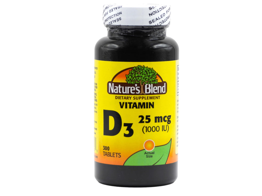 Nature's Blend Vitamin D3 1000 IU bottle label