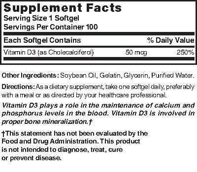 Nature's Blend Vitamin D3 bottle and packaging