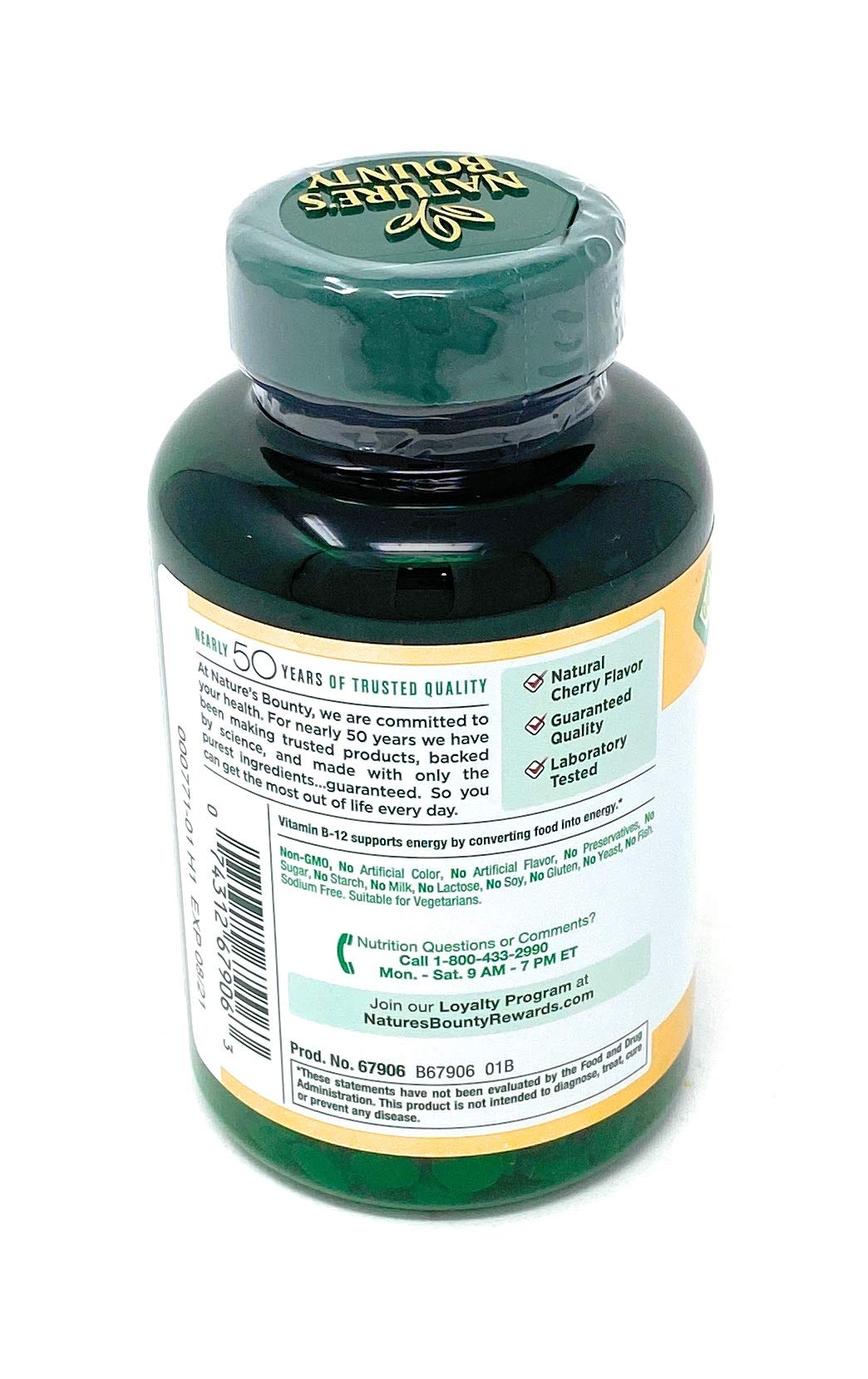 Sublingual B-12 microlozenge dissolving under the tongue