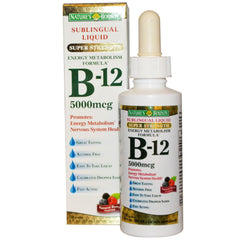 Nature's Bounty B-12 Sublingual Liquid 5000 mcg bottle with dropper