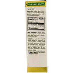 Close-up of Nature's Bounty B12 5000 mcg sublingual liquid bottle front