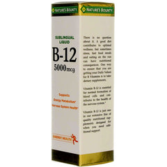 Ingredient information for Nature's Bounty B12 sublingual liquid