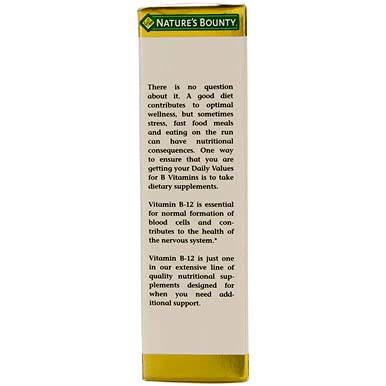 Packaging close-up of Nature's B12 sublingual liquid 2 oz