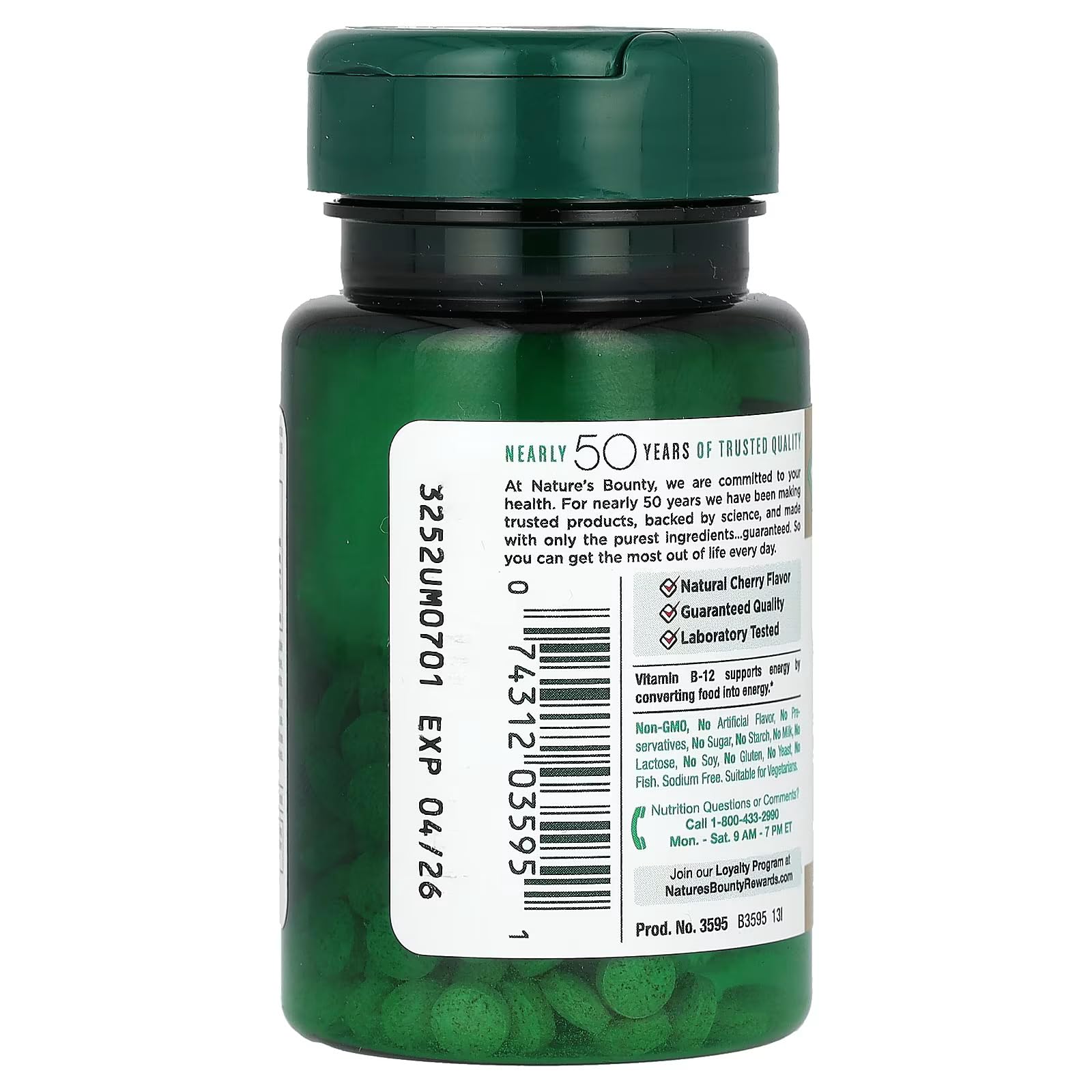 Vitamin B-12 500 mcg tablets - 100 per bottle
