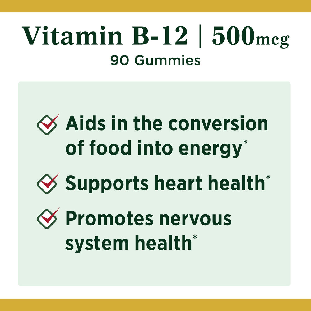 Graphic indicating energy metabolism support from Vitamin B12 gummies