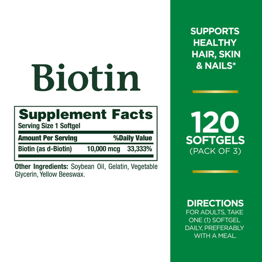 Biotin 10,000 mcg for hair, skin and nails - product image