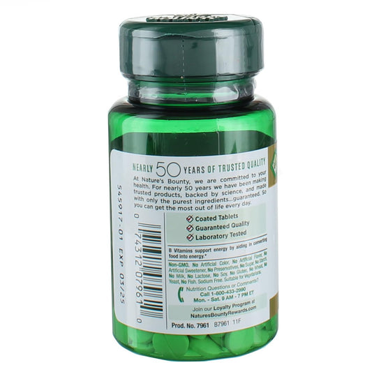 Front label close-up of Nature's Bounty Biotin 1000 mcg bottle