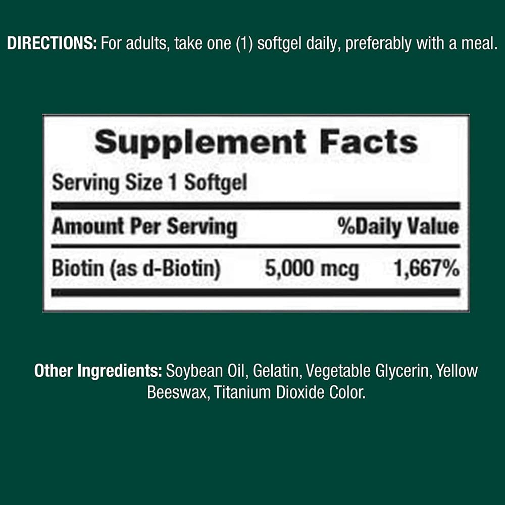 Nature's Bounty Biotin 5000 mcg 150 Softgels - 2-pack retail set image 3