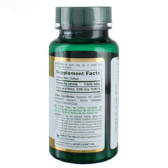 Biotin 5000 mcg bottle label with nutrition facts