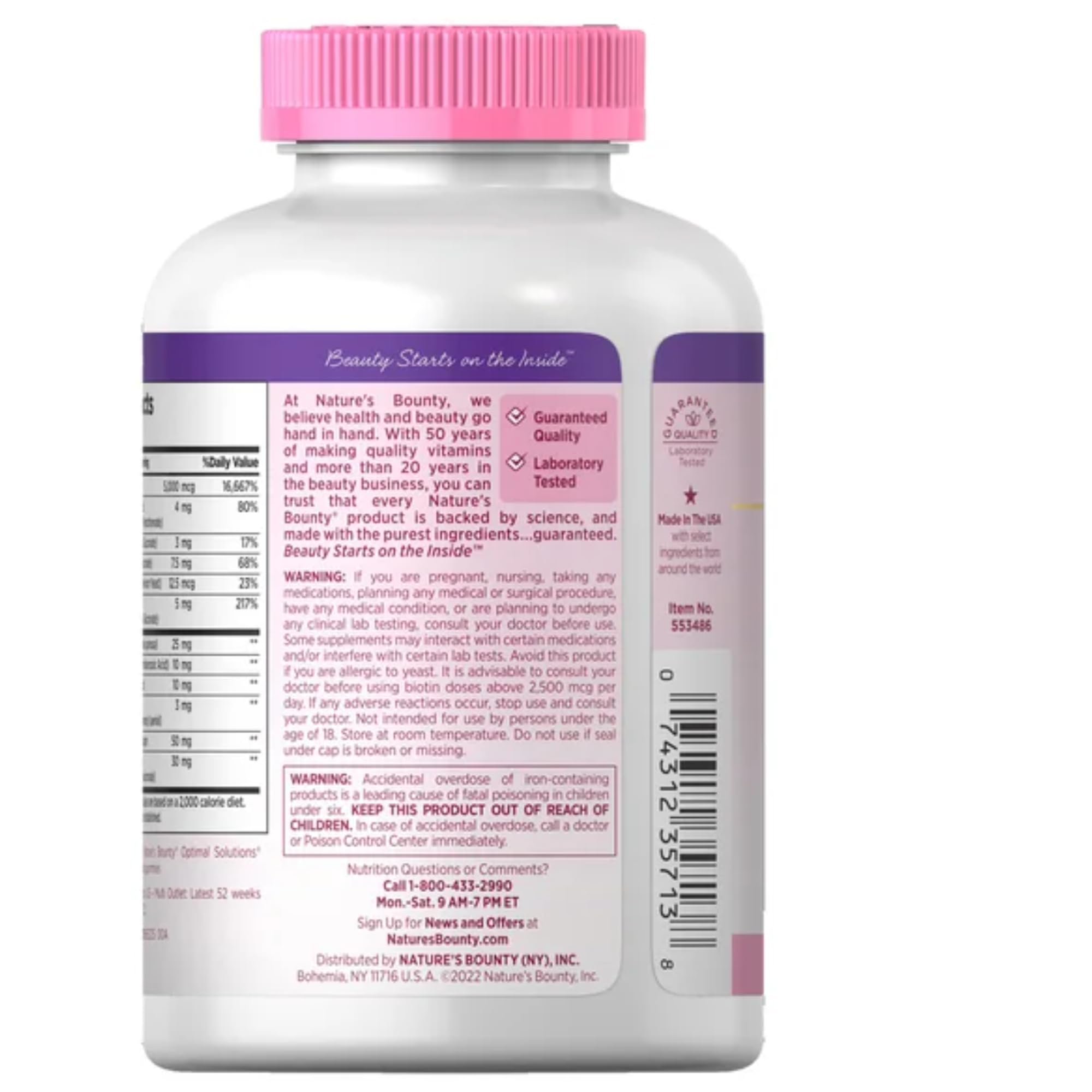 Biotin 5000 mcg supplement with hair, skin and nails focus
