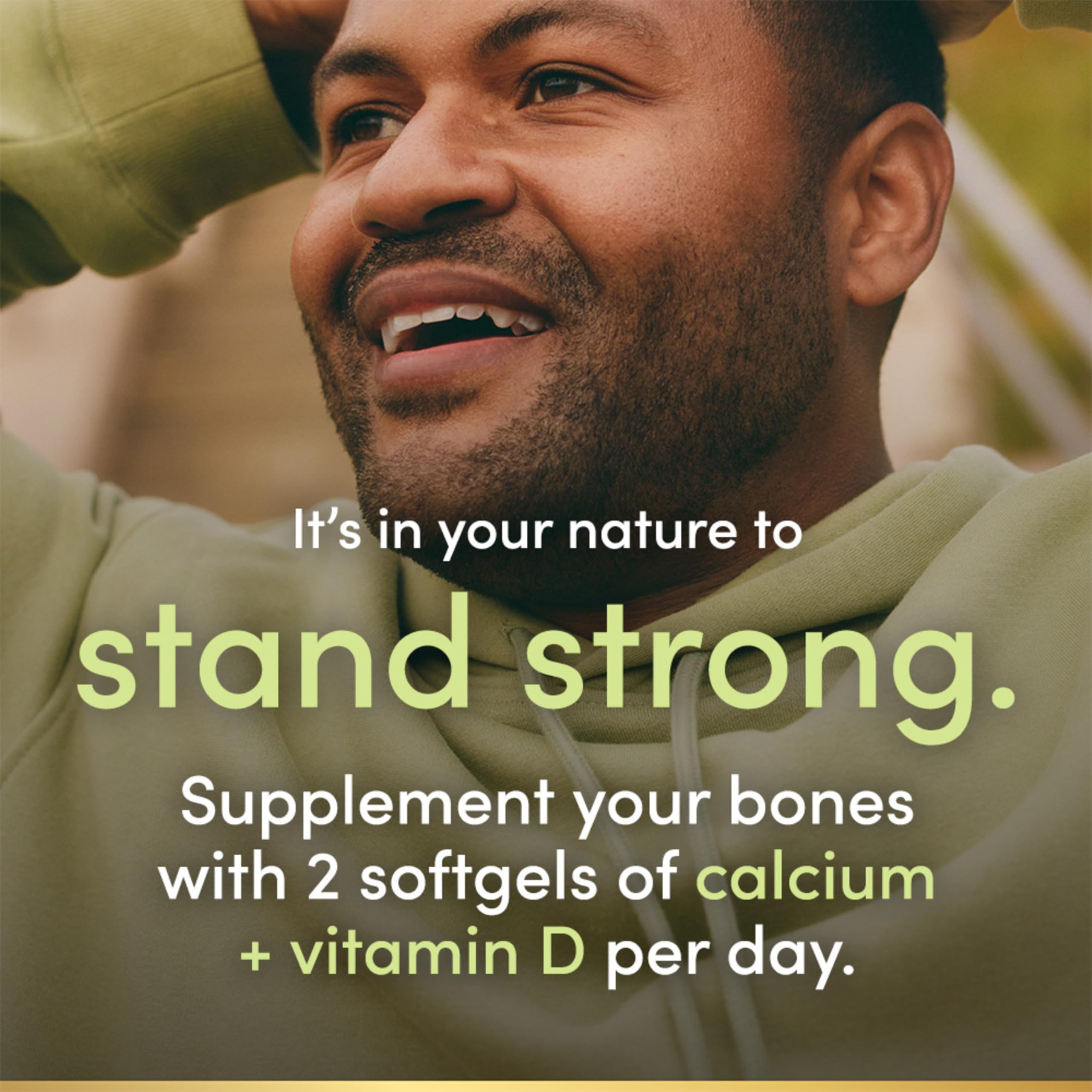 Pack of 2 calcium and vitamin D3 softgels with 120 per pack
