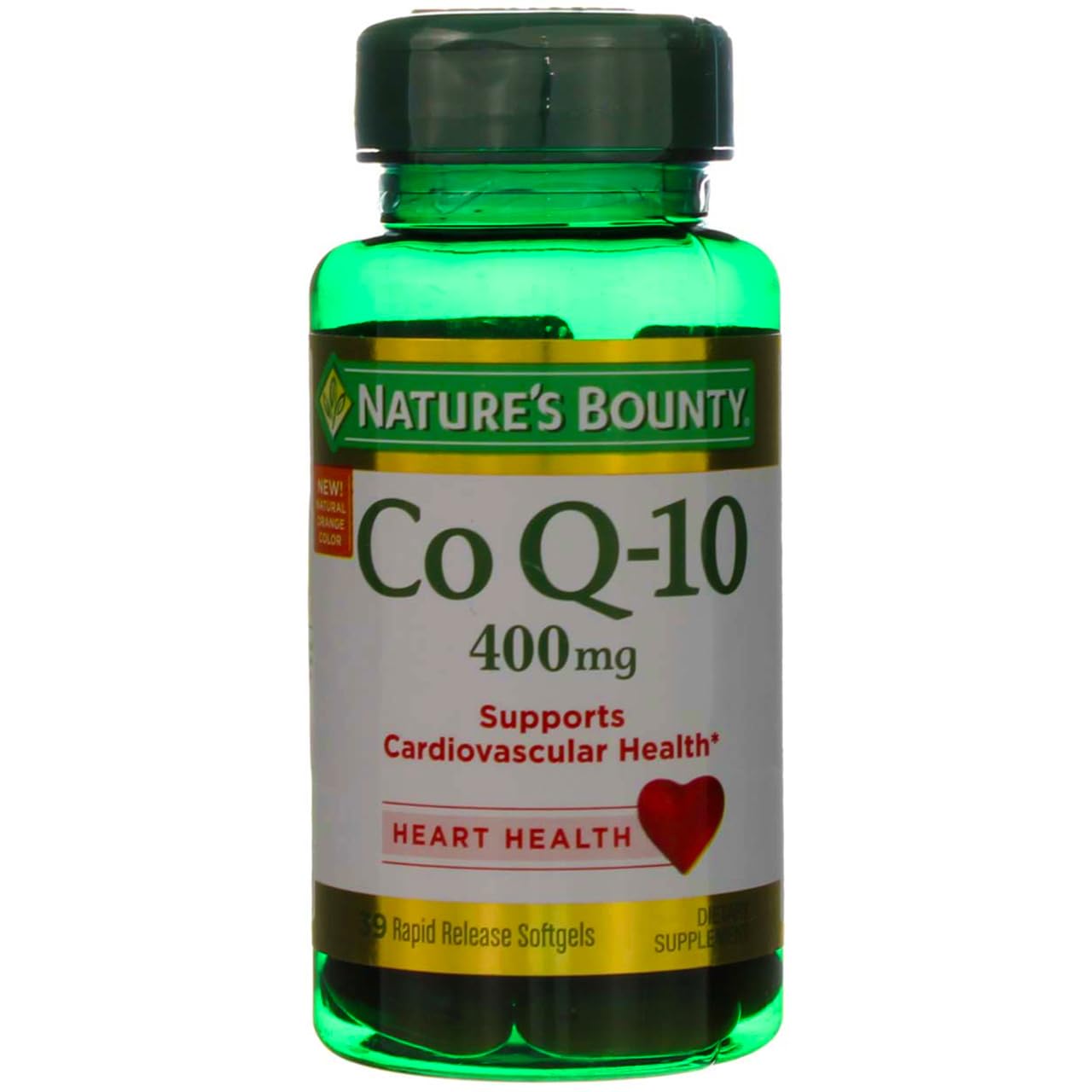 Nature's Bounty Cardio Q10 400 mg softgels bottle front