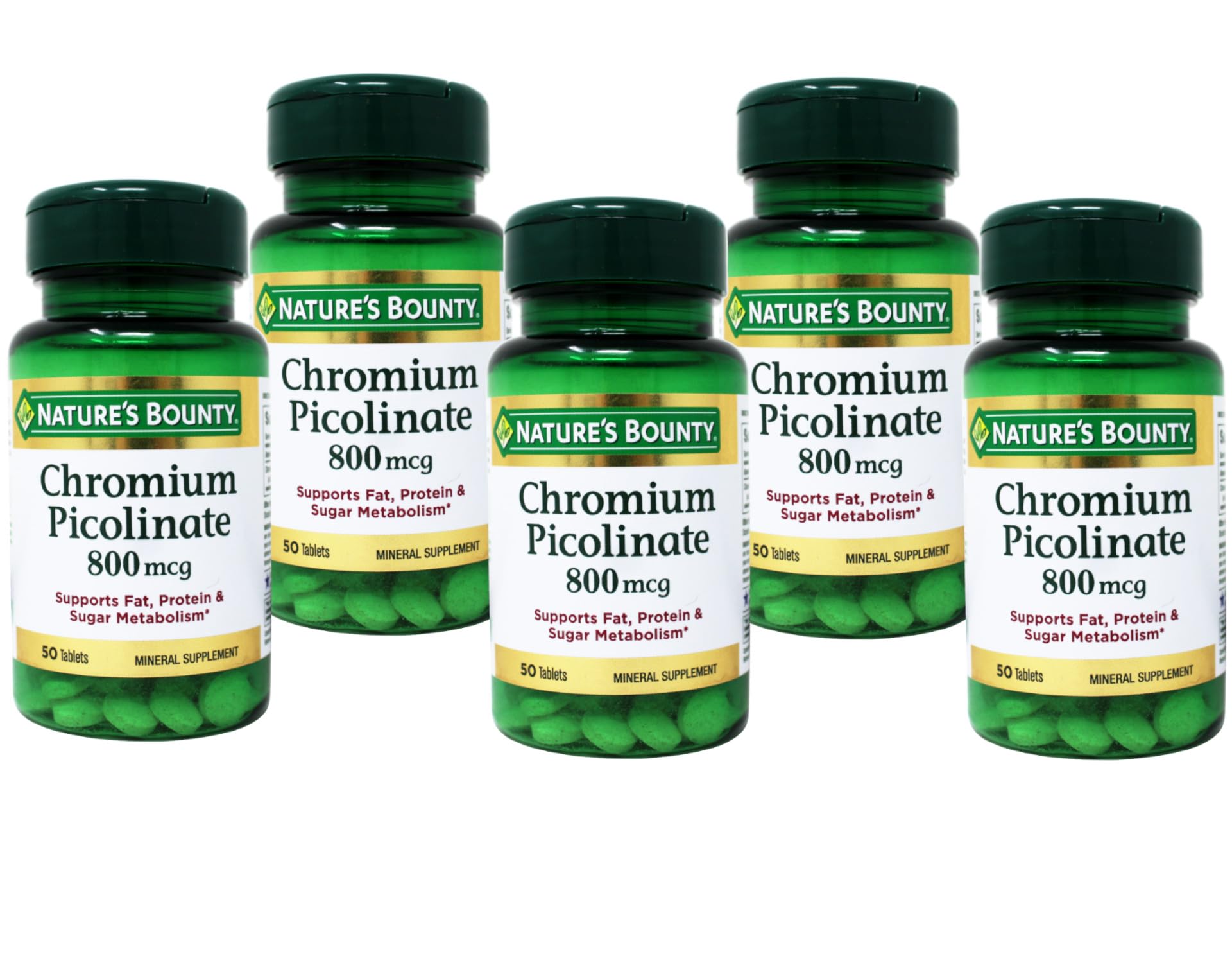Close-up of Chromium Picolinate 800 mcg label
