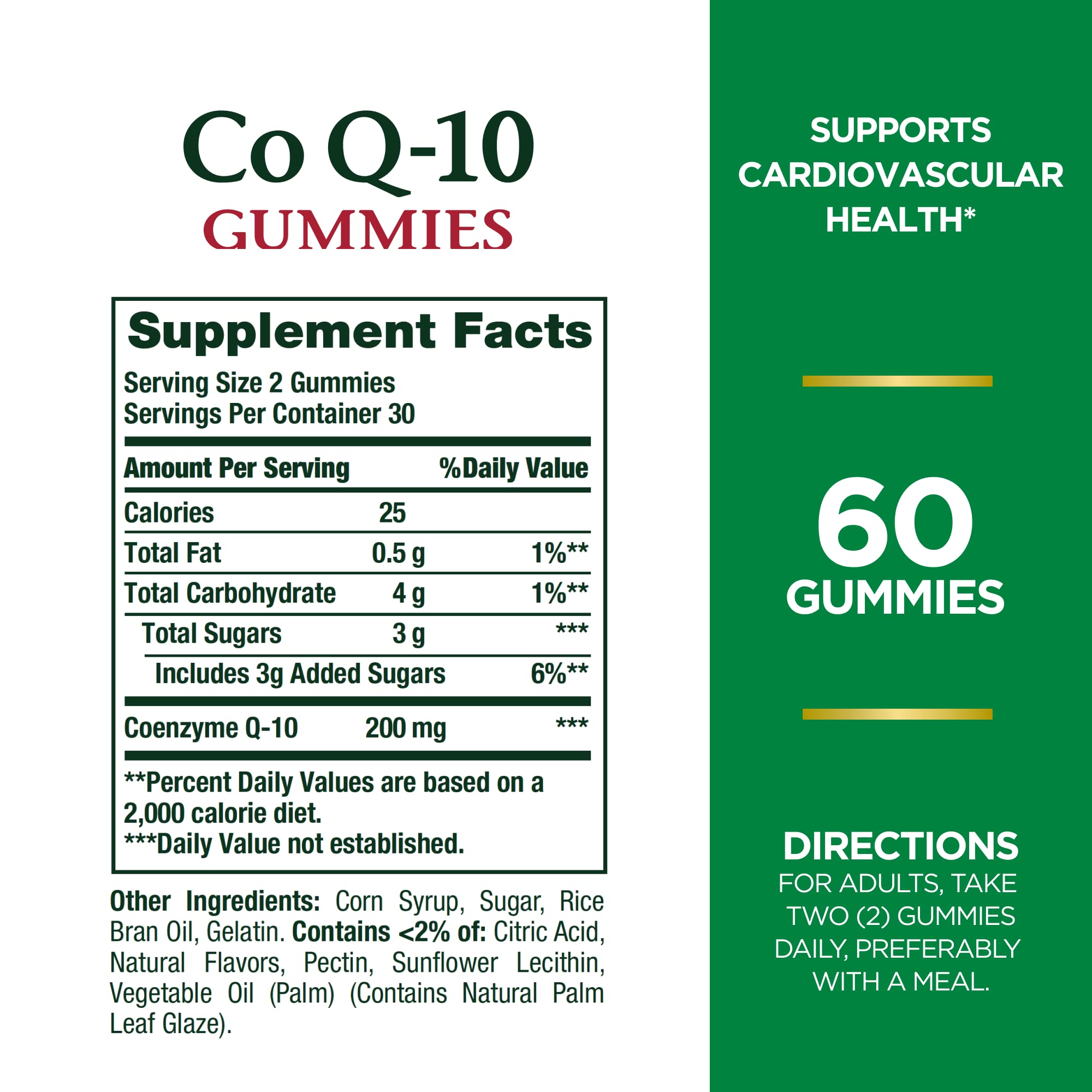 Back packaging showing nutrition facts and ingredients