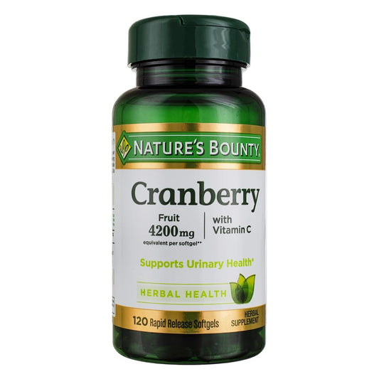 Bottle of Nature's Bounty Cranberry Fruit Softgels with Vitamin C