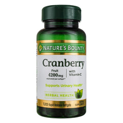 Bottle of Nature's Bounty Cranberry Fruit Softgels with Vitamin C