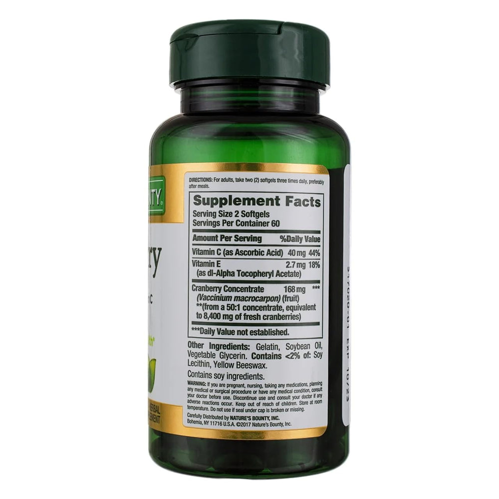 Supplement information: Non-GMO, gluten-free, 100-count bottle