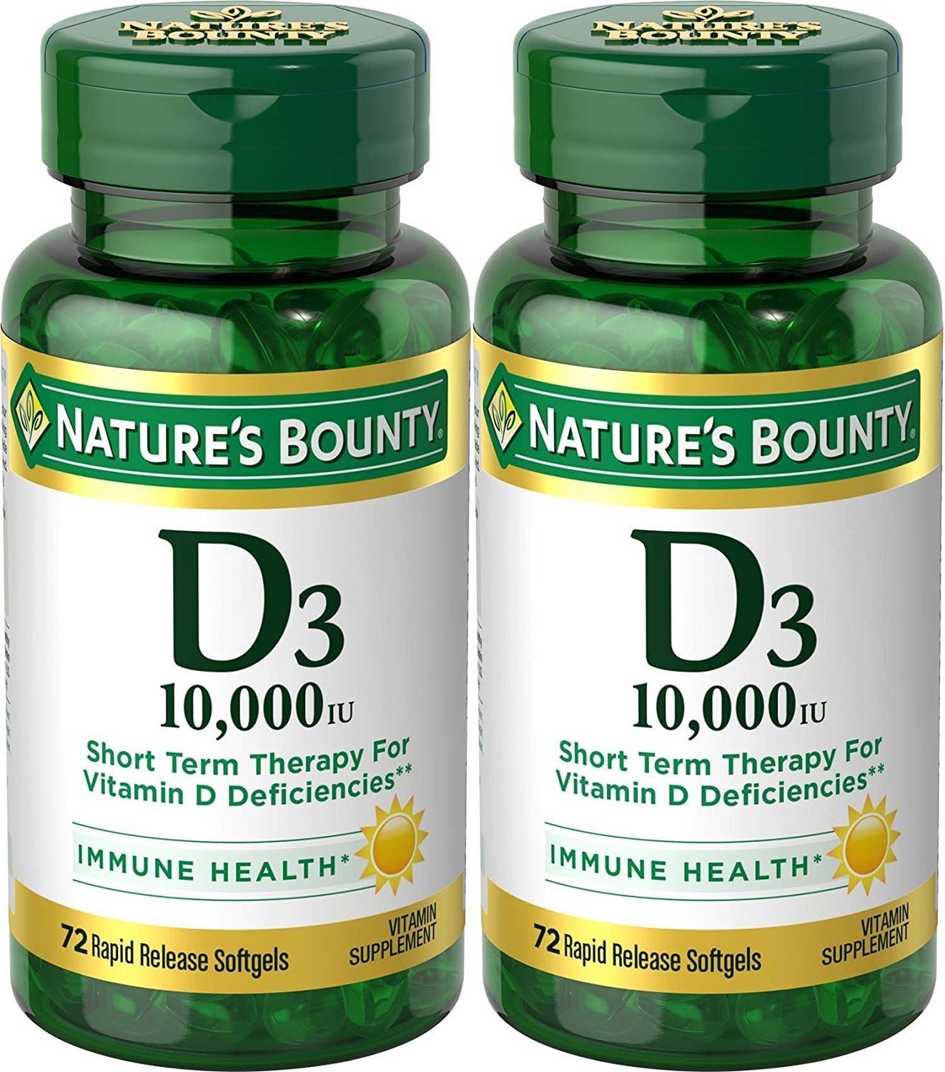 Nature's Bounty Ultra Strength Vitamin D3 10,000 IU softgels, 72-count (2-pack)