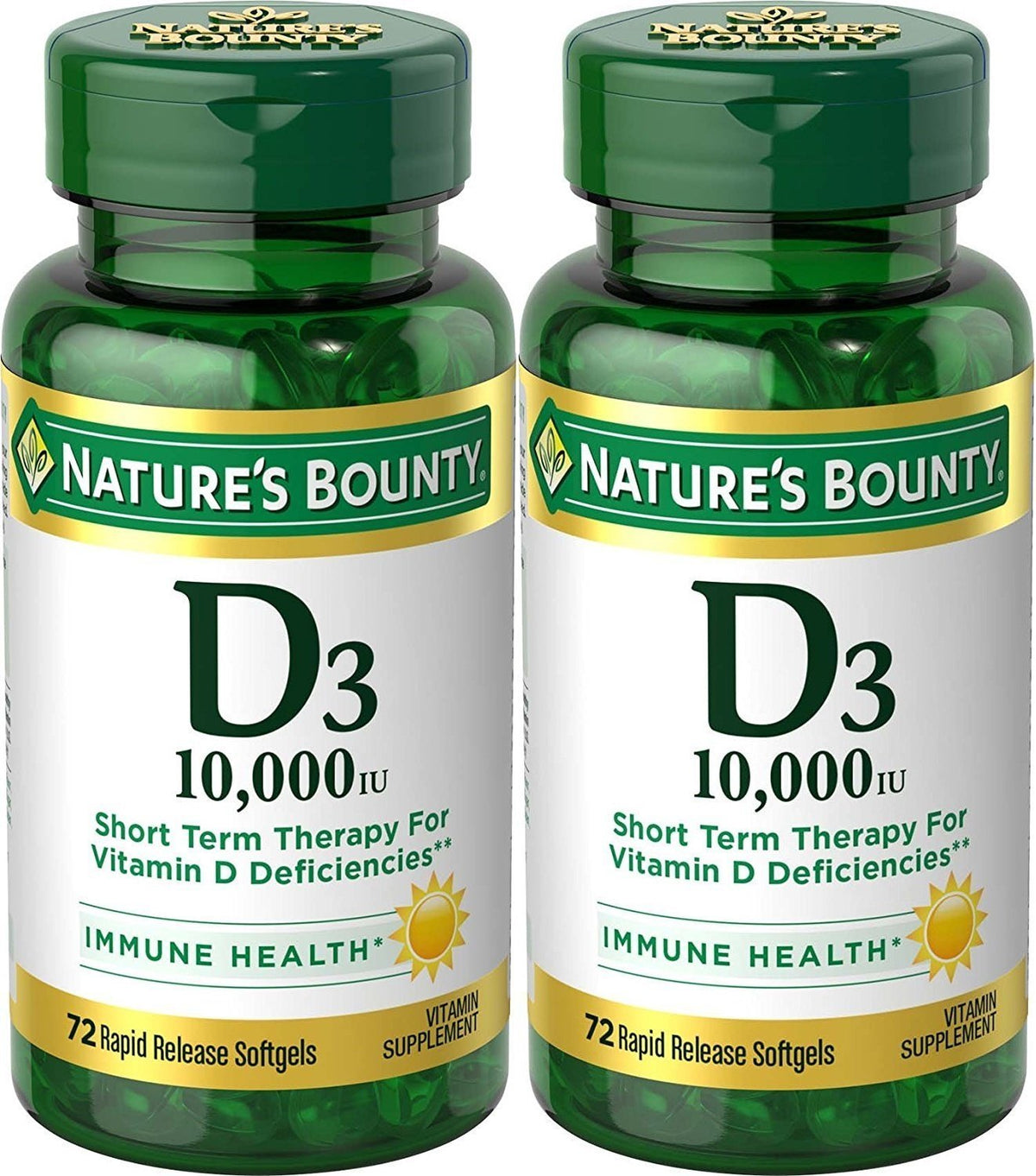 Nature's Bounty Ultra Strength Vitamin D3 10,000 IU softgels, 72-count (2-pack)