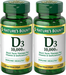 Nature's Bounty Ultra Strength Vitamin D3 10,000 IU softgels, 72-count (2-pack)