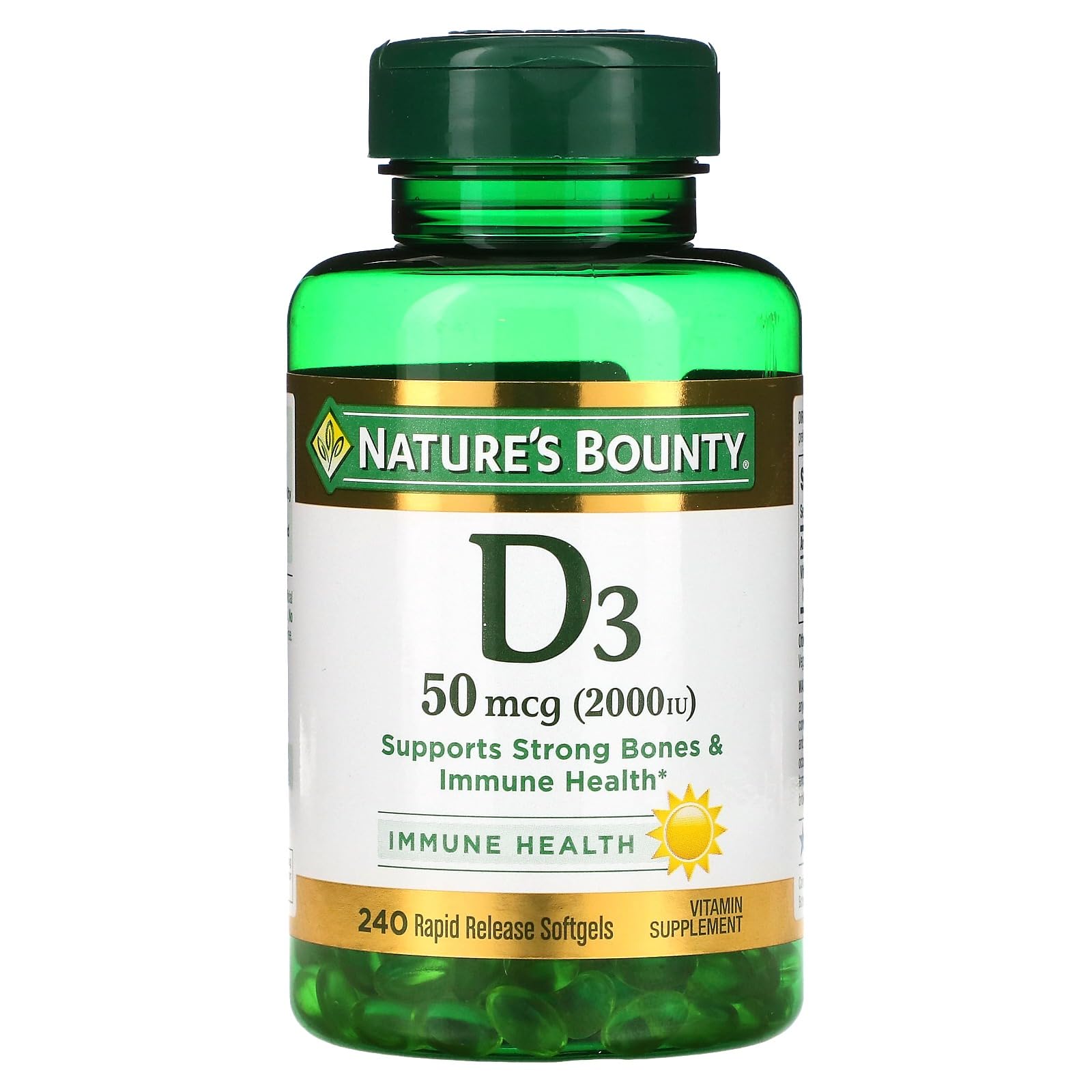 Nature's Bounty D3-2000 IU 240 Softgels Bottle (Pack of 2)