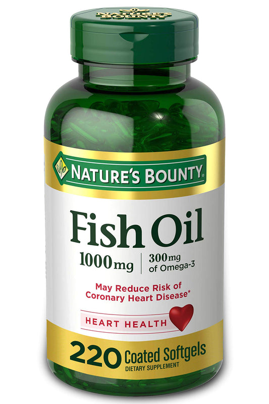Nature's Bounty Fish Oil 1000 mg bottle, 220 softgels