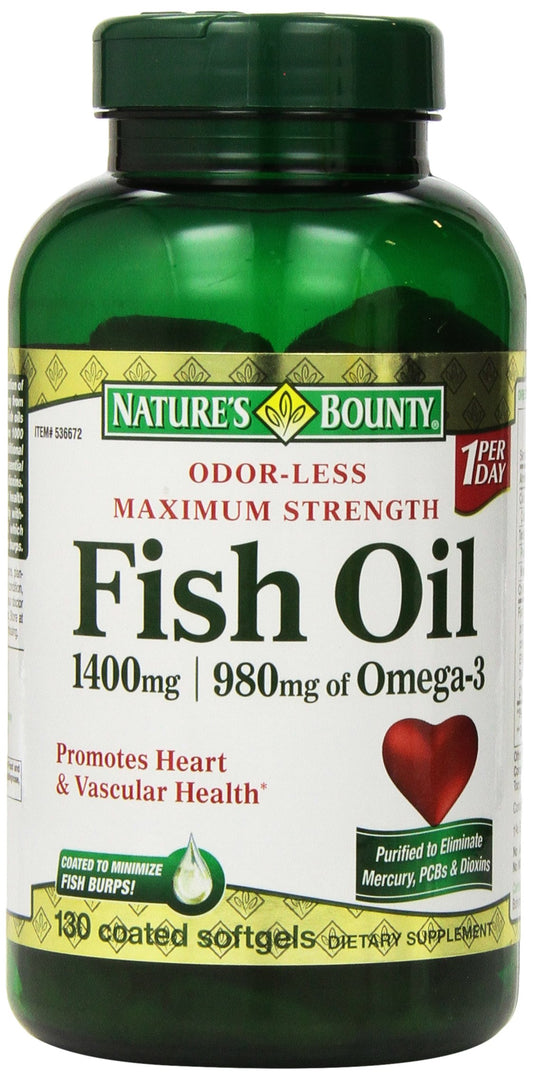 Nature's Bounty Fish Oil 1400 mg bottle front