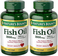 Nature's Bounty Fish Oil Odorless 1000 mg - 240 Softgels (2 x 120-count Bottles)