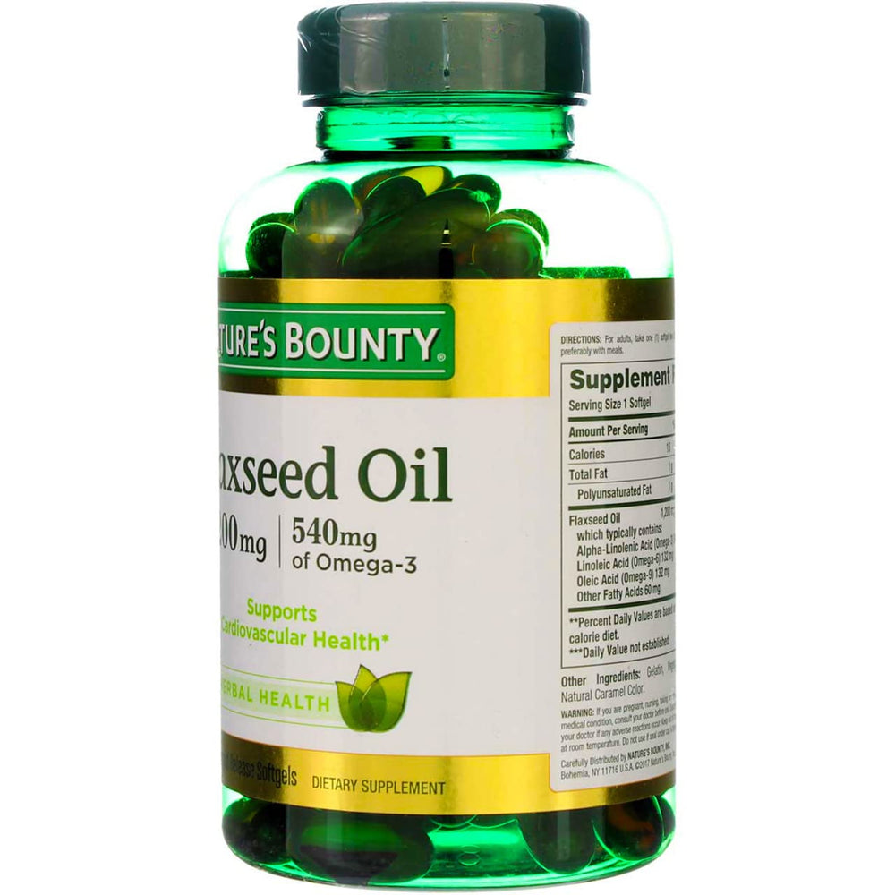 Nutrition and omega-3/omega-6 information on label