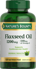 Nature's Bounty flaxseed oil softgels bottle front view