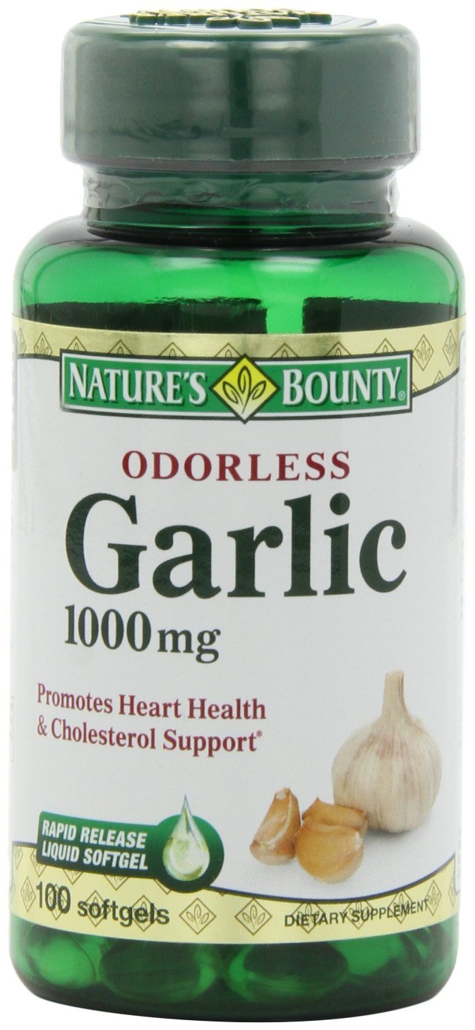 Nature's Bounty Garlic Extract 1000 mg 100 rapid release softgels Pack of 6