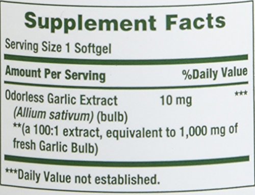 Garlic extract rapid-release softgels capsules close-up
