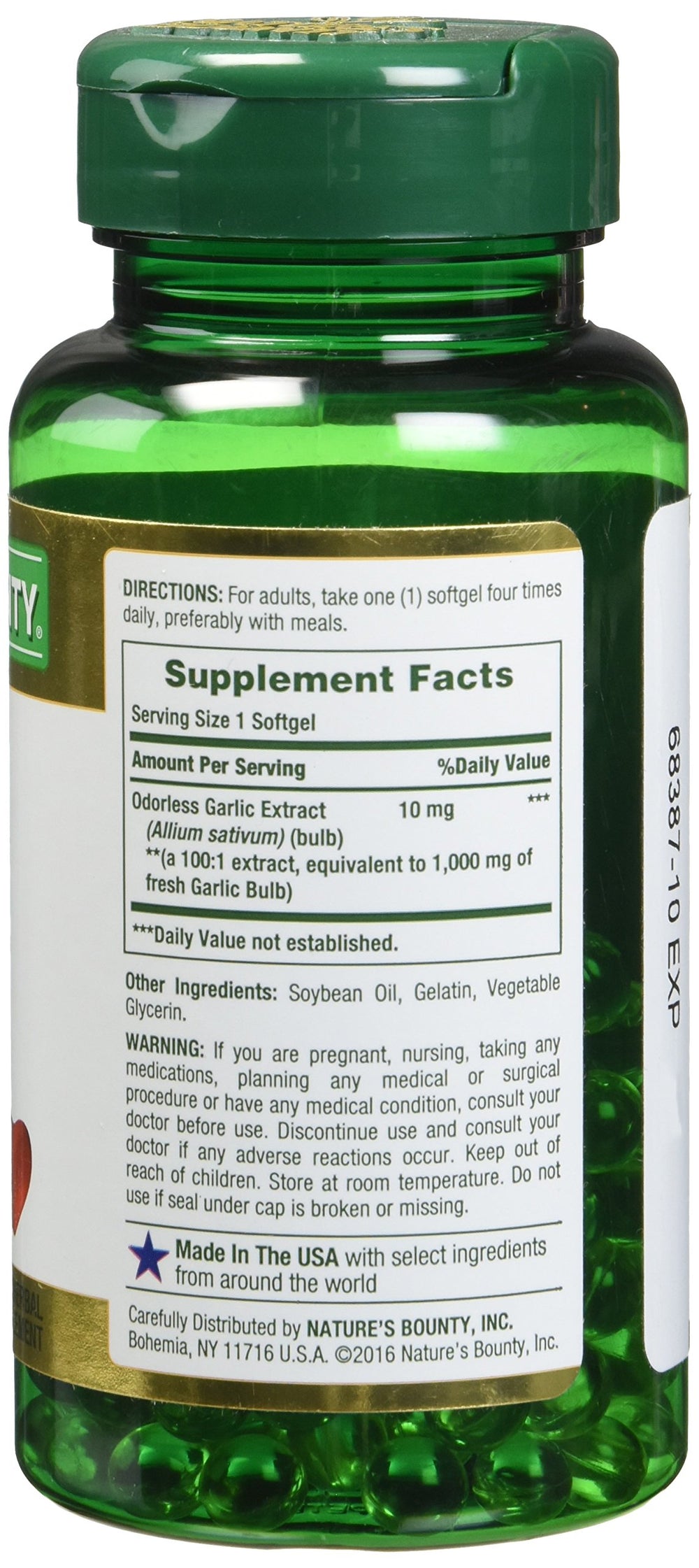 Nutrition facts label showing non-GMO and ingredients