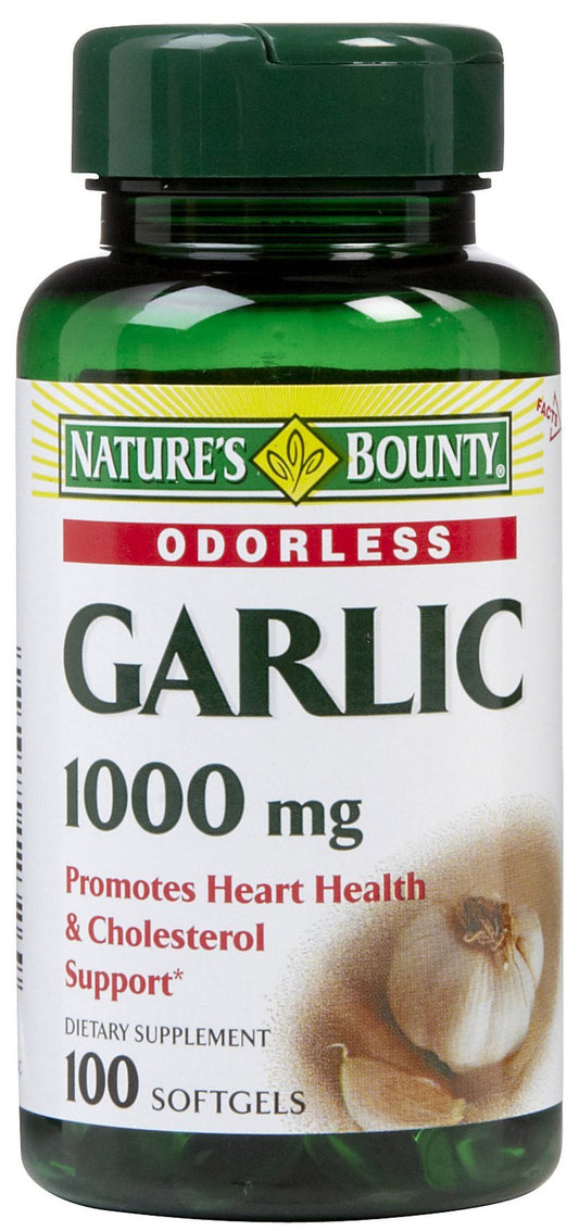Nature's Bounty Garlic Extract Softgels 1000 mg, 100-count per bottle, Pack of 3