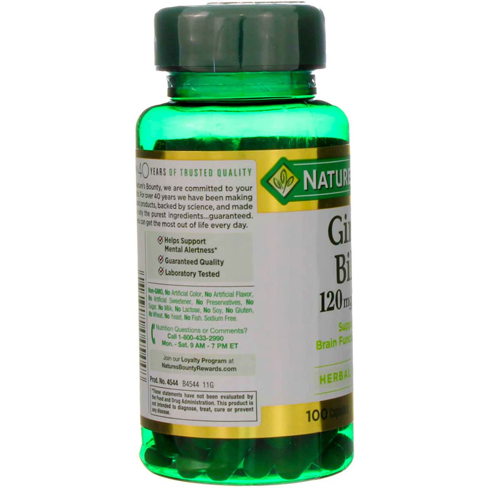 Close-up of Ginkgo Biloba 100 capsules