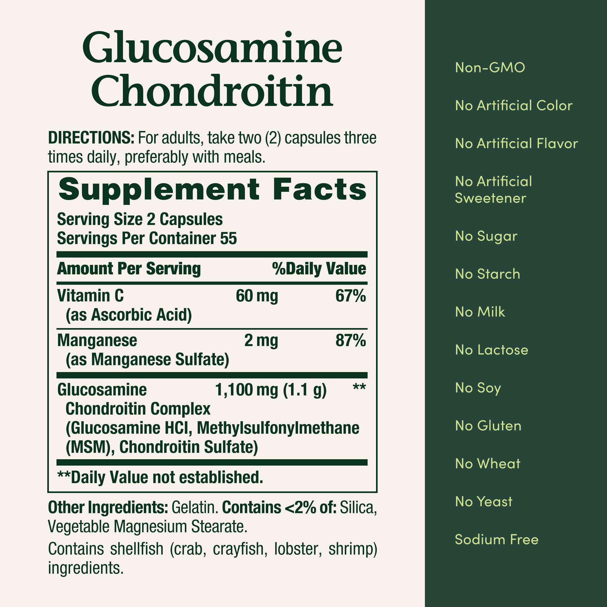 Glucosamine and Chondroitin capsules for joint health