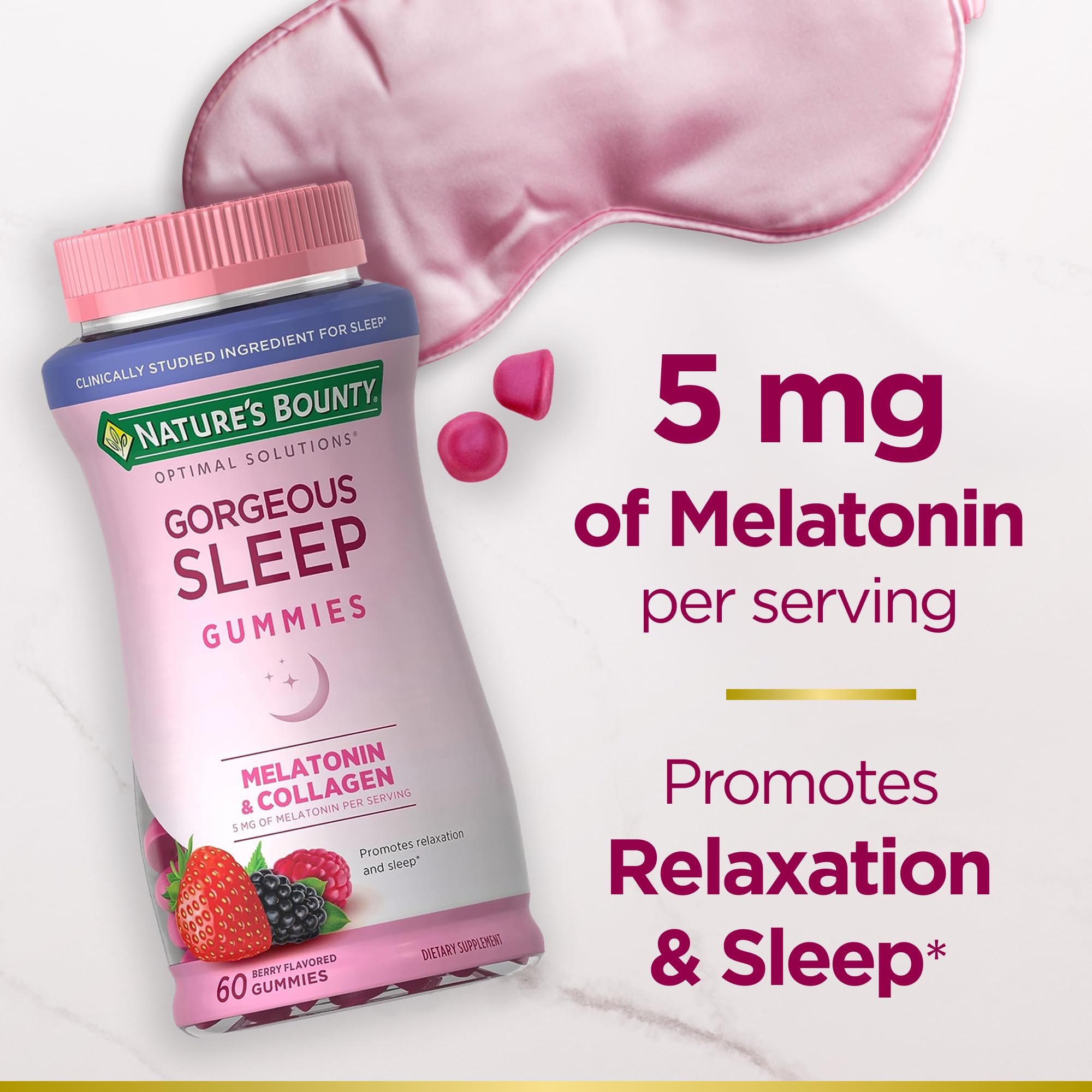 Hero image for Nature's Bounty Gorgeous Sleep Melatonin Gummies with Collagen