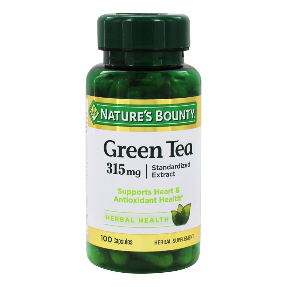 Bottle of Nature's Bounty Green Tea Extract 315mg with 100 capsules