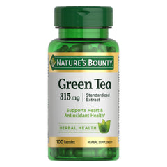 Front view of Nature's Bounty Green Tea Pills bottle