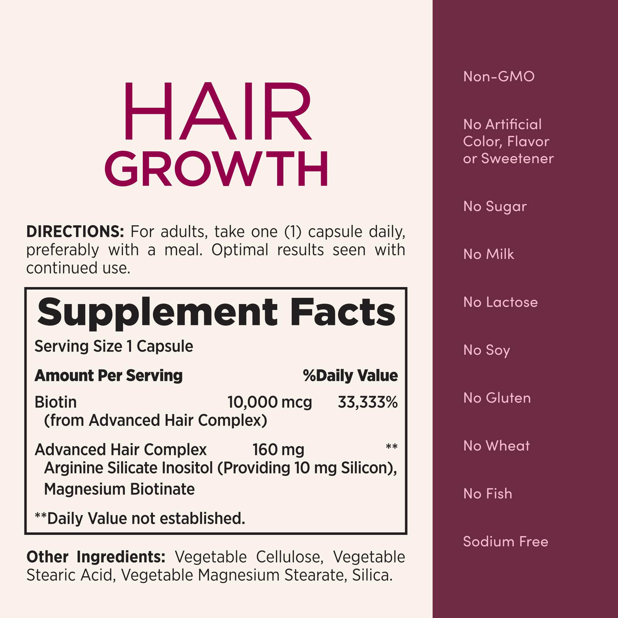 Advanced hair growth complex ingredients