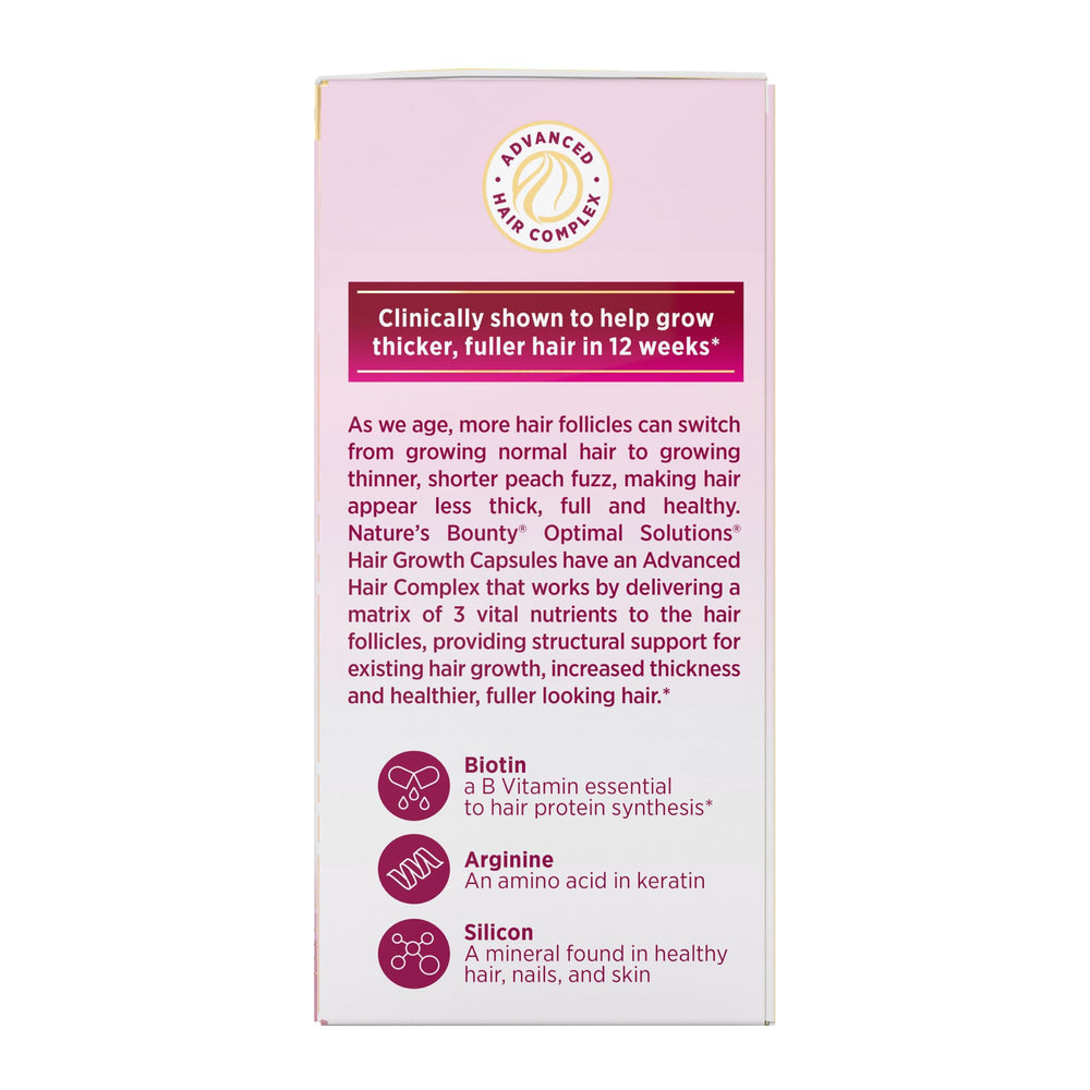 Nature's Bounty brand heritage and hair growth packaging