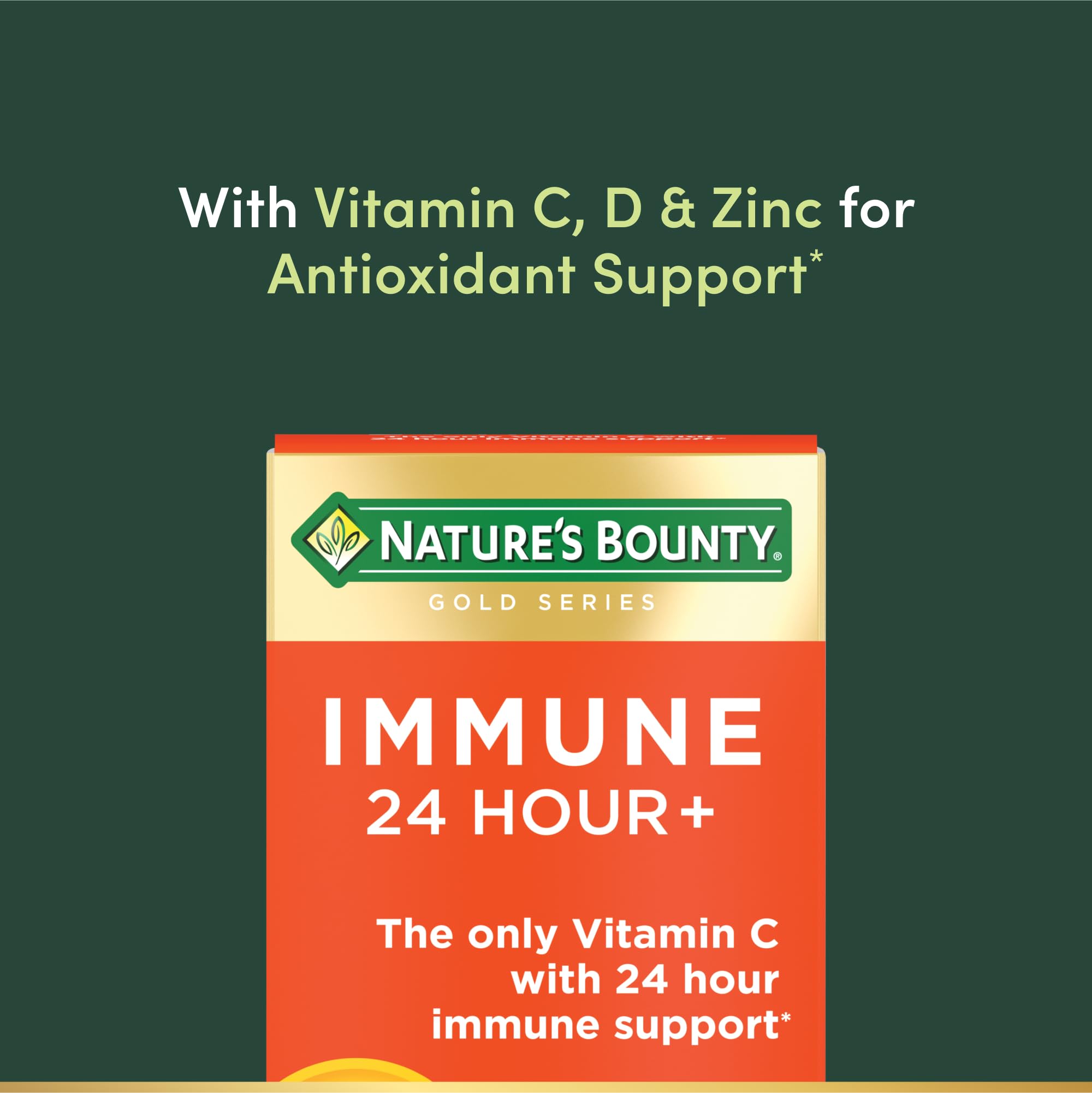 Vitamin D and Zinc icons on supplement bottle label