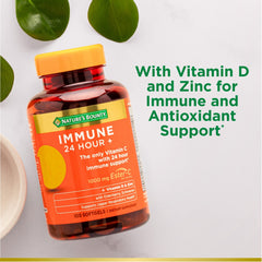 Nature's Bounty Immune 24 Hour+ ingredients and vitamins panel