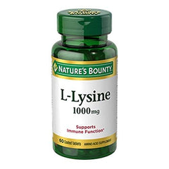 Nature's Bounty L-Lysine 1000mg - 120 tablets (2x60-count bottles)