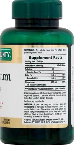 Non-GMO gluten-free magnesium softgels made in the USA