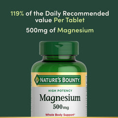 Supplement facts panel for Nature's Bounty magnesium