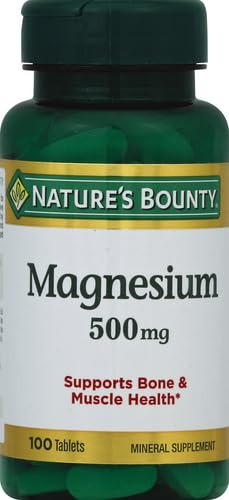 Nature's Bounty Magnesium 500 mg bottle with cap