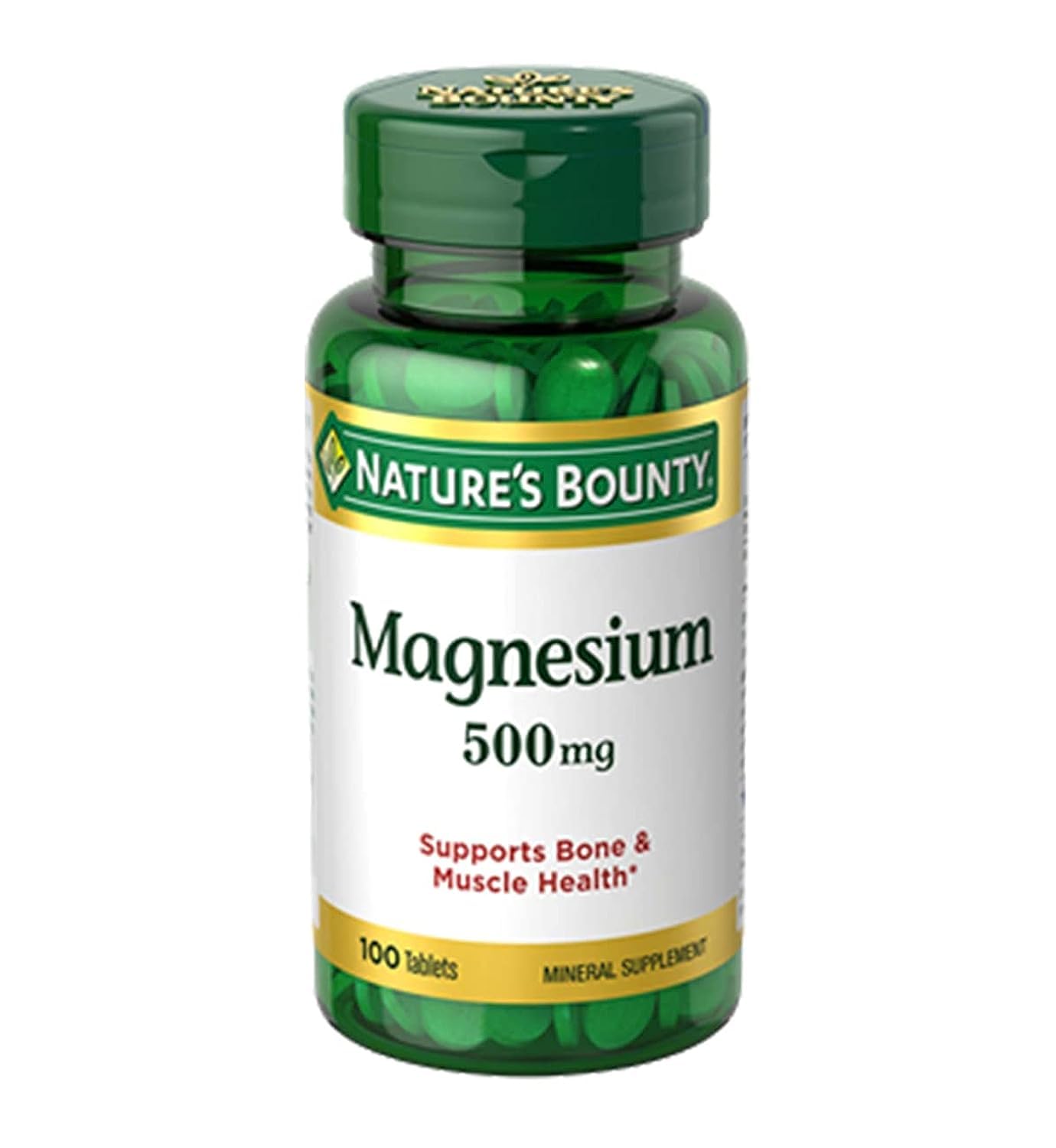 Nature's Bounty Magnesium 500 mg tablets front label