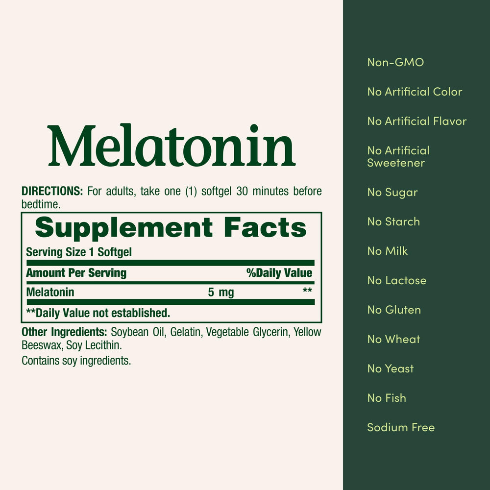 Close-up of 5mg Melatonin softgels